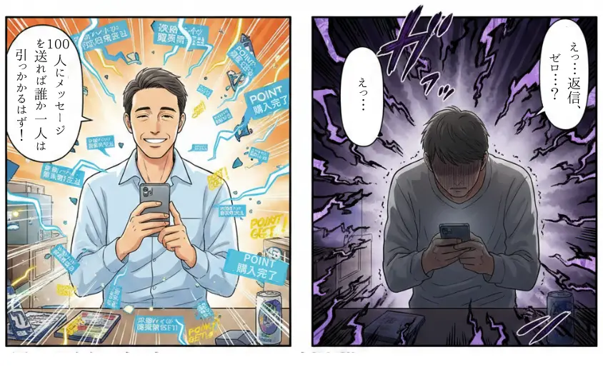 マッチングアプリの失敗例をイラストで解説