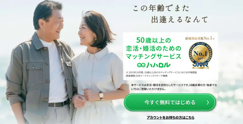 ハハロルのトップ画面